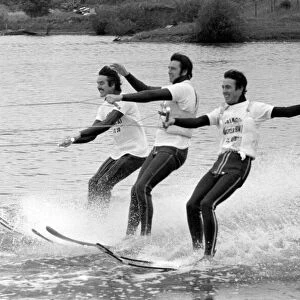 Con Cluskey, Dec Cluskey and John Stoke of The Bachelors pop group water skiing at