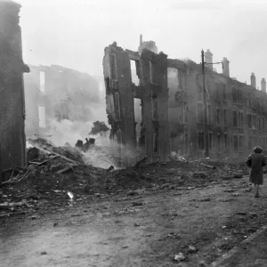 Print of Clydebank after Luftwaffe air raids Print of Clydebank after Luftwaffe air raids