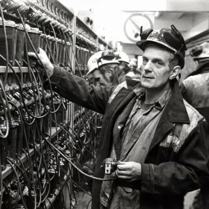 Coal Miner Checks Lamp Print, South Wales Colliery 1990 Coal Miner Checks Lamp Print, South Wales Colliery 1990
