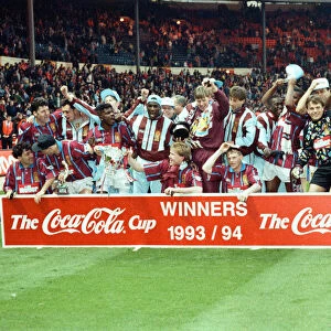 Coca Cola Cup Final. Aston Villa 3 v Manchester United 1. Aston Villa celebrate