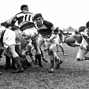 Colin Evans Pontypool Rugby Union Player, match action, Circa 1959