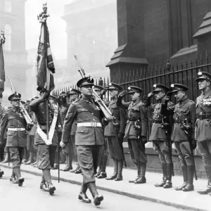 The Colour Party arrives at Newcastle Cathedral, in the Royal Northumberland
