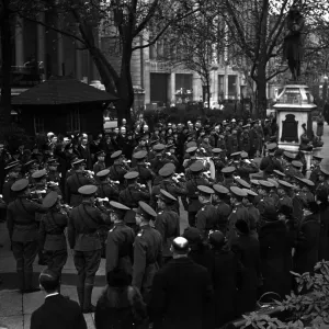 Print of Colston Cadets sounding Last Post at the Colston Memorial in Bristol
