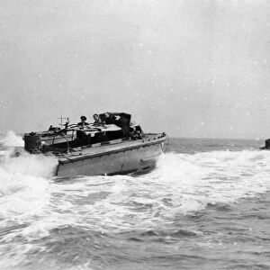 Combined Operations exercises. Picture shows, section of a landing craft flotilla setting