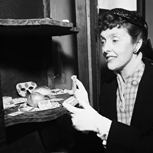 Comedian Joyce Grenfell seen here in the Penny Plain Revue. 29th April 1952
