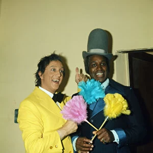 Comedian Ken Dodd with Lovelace Watkins. 1975