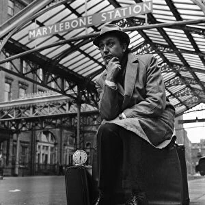 Comedian Ken Dodd at Marylebone Station, London. 13th April 1964