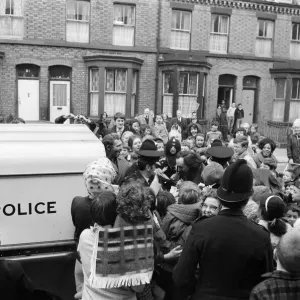 Comedian Ken Dodd opens flats in Ducie Street and Beaconsfield Street, Toxteth, Liverpool