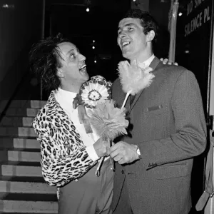 Comedian Ken Dodd is pictured with Liverpool footballers. 30th April 1965 Comedian Ken Dodd is pictured with Liverpool footballers. 30th April 1965