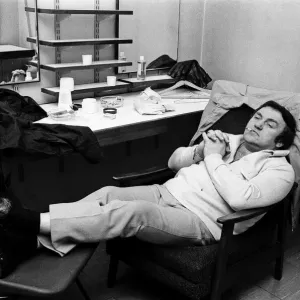Comedian Les Dawson in his dressing room at Yorkshire Television Studios Comedian Les Dawson in his dressing room at Yorkshire Television Studios