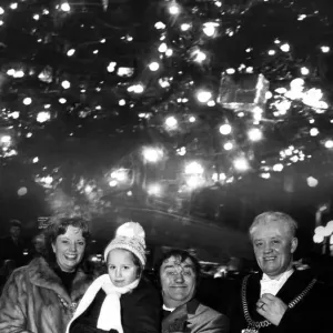 Les Dawson at Liverpool Christmas Lights Print 1980