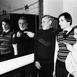 Comedian Spike Milligan at his home in Hertfordshire. Pictured with his son Sean