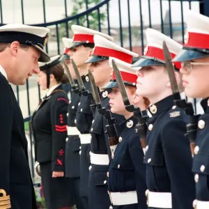 Commander J Robertson Inspects the Guard of Honour Print 1994 Commander J Robertson Inspects the Guard of Honour Print 1994