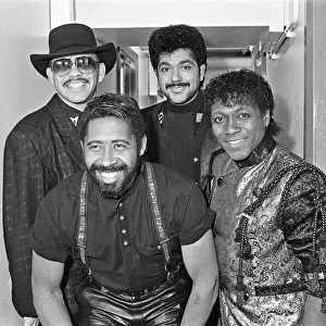 The Commodores seen here backstage at the Leas Cliff Hall, Folkestone. 18th April 1989