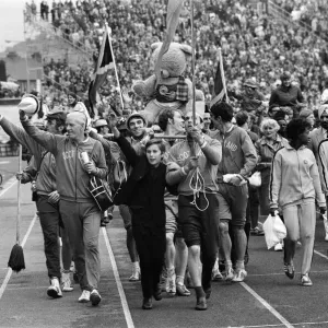 The Commonwealth Games. Pictured, the Scottish team parade in festive mood at the closing The Commonwealth Games. Pictured, the Scottish team parade in festive mood at the closing