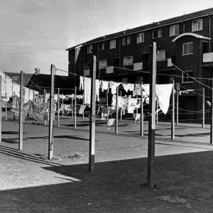 A communal backyard in Hodges Square, Butetown, an idea some housewives heartily detest A communal backyard in Hodges Square, Butetown, an idea some housewives heartily detest
