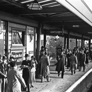 Print of Commuters at Rayners Park Station Print of Commuters at Rayners Park Station