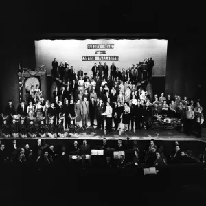 Compere, Bruce Forsyth, with the 147 people who make possible the show Compere, Bruce Forsyth, with the 147 people who make possible the show