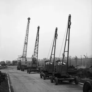Completed Mobile Cranes Print, Jones Crane Factory, Letchworth, 1949