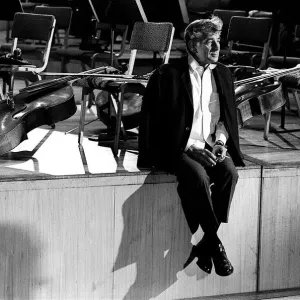 Composer Leonard Bernstein at Fairfield hall during 1966 rehearsal Composer Leonard Bernstein at Fairfield hall during 1966 rehearsal