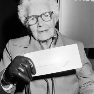 Concorde passenger holding her ticket. 2nd April 1986 Concorde passenger holding her ticket. 2nd April 1986