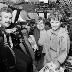 Concorde passengers pictured in the cockpit. 2nd April 1986 Concorde passengers pictured in the cockpit. 2nd April 1986