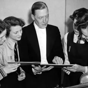Print of Conductor Explaining a Musical Passage