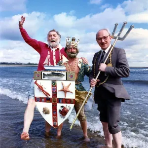 David Bellamy and Bill Pargeter Celebrate Blue Flag Award Print 1990
