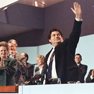 The Conservative Party Conference, Blackpool. Chancellor of the Exchequer, Nigel Lawson
