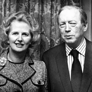 Conservative Party leader Margaret Thatcher March 1979 with Airey Neave Tory spokesman