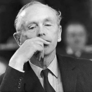 Conservative Party Leader Sir Alec Douglas Home looks on pensively during Conservative Party Leader Sir Alec Douglas Home looks on pensively during