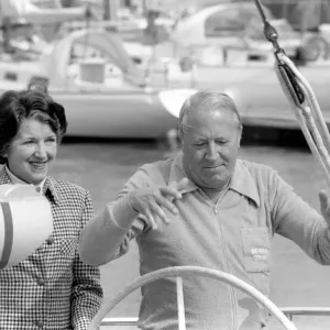 Former Conservative Prime Minister Edward Heath and partner at launching of his new yacht Former Conservative Prime Minister Edward Heath and partner at launching of his new yacht