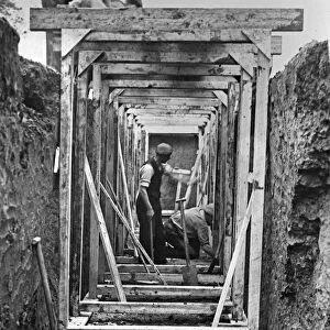 Construction of air raid shelters in Birkenhead Park. 24th September 1938