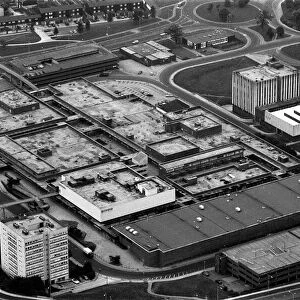 Construction of Chelmsley Wood. Aerial view of Chelmsley Wood Shopping Centre