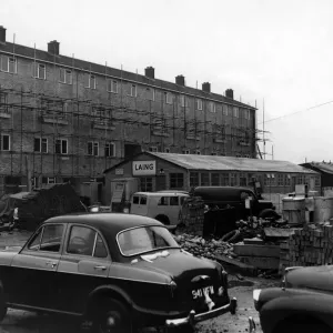 Construction in Hodges Square, Butetown, Cardiff Print