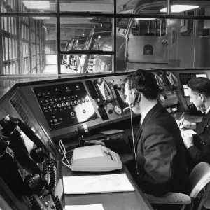 The Control Room at Cambridgeshire Fire Headquarters. October 1964