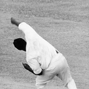 Controversial bowling action of West Indian cricketer Charlie Griffith who toured England