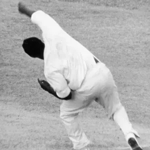 Controversial Charlie Griffith Bowling Action Print 1966 Controversial Charlie Griffith Bowling Action Print 1966
