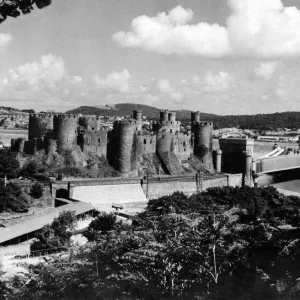 Conwy Castle in Conwy, (in the historic county of Caernarvonshire). 2nd September 1938