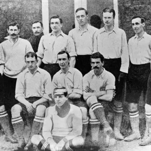 Corinthians Football team pose for a group photgraph. Back row left to right