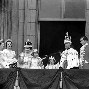 The Coronation of King George VI, on the balconey of Buckingham Palace with the King is