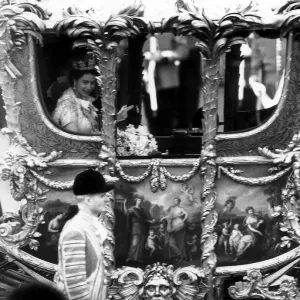 The Coronation of Queen Elizabeth II. The Golden State coach transporting