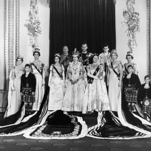 Coronation of Queen Elizabeth II Royal Family Print 1953 Coronation of Queen Elizabeth II Royal Family Print 1953