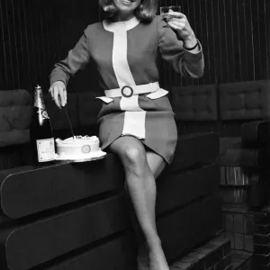 Black and white print of Anne Reid in 1969