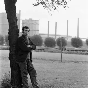 Councillor Jim Hudson, pictured in the shadow of the Irlam Steel works. 23rd June 1972