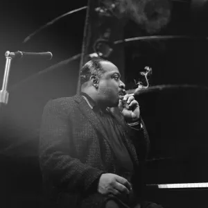 Count Basie, Jazz Pianist, pictured at the Royal Festival Hall, London, 2nd April 1957