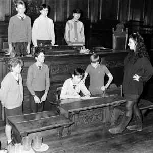 Court in the act... nearly 30 fourth-year pupils from Rawthorpe High School had a brief Court in the act... nearly 30 fourth-year pupils from Rawthorpe High School had a brief