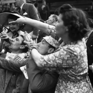 Covent Garden Flower Show 12th June 1951 Drinking competition at the Covent Garden Covent Garden Flower Show 12th June 1951 Drinking competition at the Covent Garden