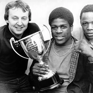 Coventry boxer Errol Christie proudly shows off the ABA light-middleweight trophy which