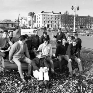 Coventry City Football Club players relax on the beach at Worthing after a gruelling Coventry City Football Club players relax on the beach at Worthing after a gruelling